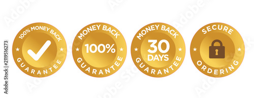 Money back gruarantee thirty day gold badges design 