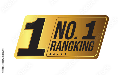 Number one ranking label design illustration isolated white background
