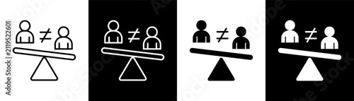 Fotografía Inequality white and black icon set design