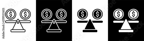 Stability white and black icon set design