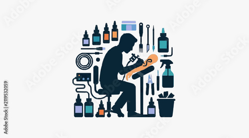 Creative Artist Working with Beauty Products.