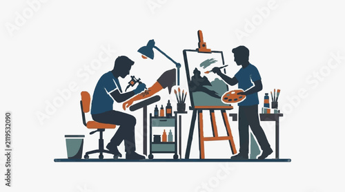 Creative Artists Collaborating at Workspace.