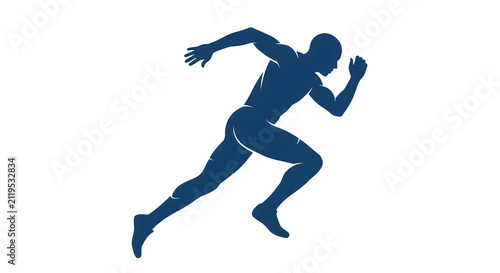 Silhouette of a Male Athlete Sprinting