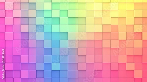 Abstract background with vibrant colorful cubes in grid formation pattern design concept wallpaper