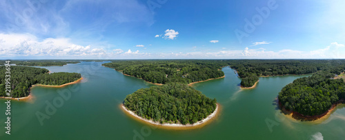 Lake Hartwell, a massive man-made reservoir, near the border of Georgia and South Carolina and Clemson University. 