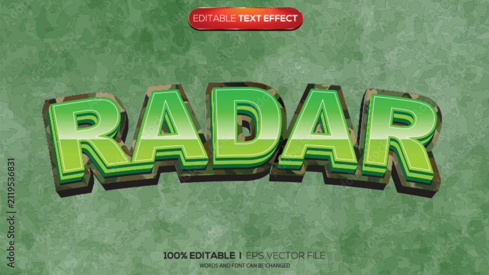 Obraz premium 3d text effect radar theme