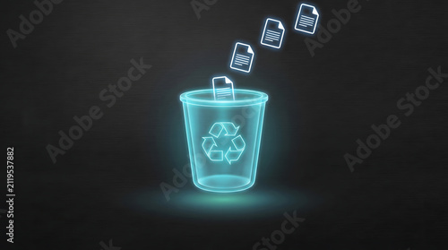 Digital holographic recycle bin removing duplicate files for efficient data organization and storage optimization