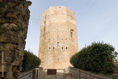 Architectural Sights of The Tower of Federico II (Torre Ottagonale di Federico II) in Enna, Sicily, Italy. (Part II)