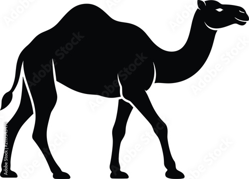 Принти на полотні Single hump dromedary camel side view walking desert mammal animal icon vector g