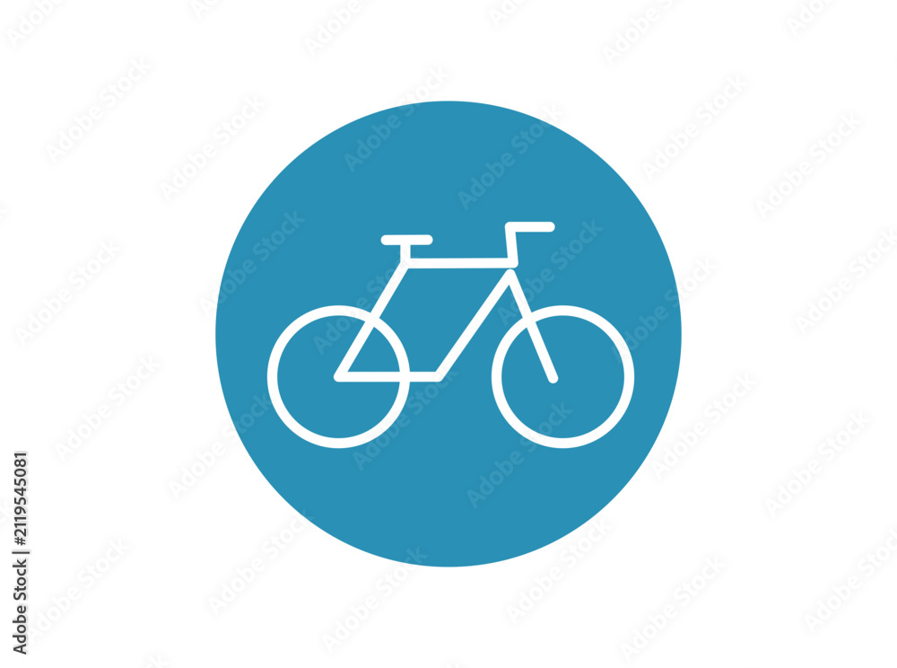 Fototapeta premium Blue Bicycle Lane Sign