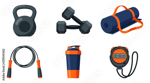Fitness equipment for workout.