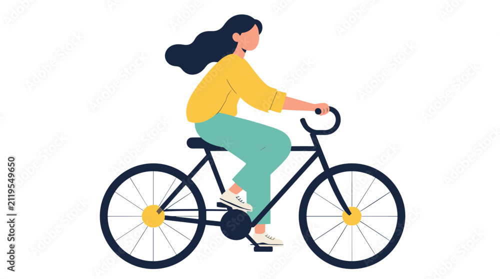 Fototapeta premium Person Riding Bicycle in Motion Artwork.