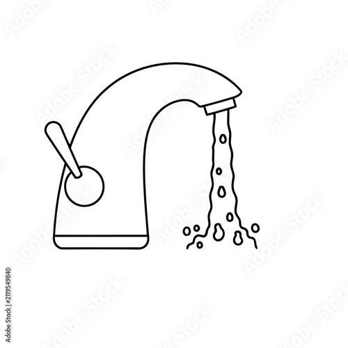 Water flowing from a faucet