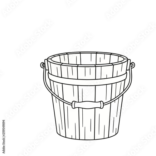 Wooden bucket with handle