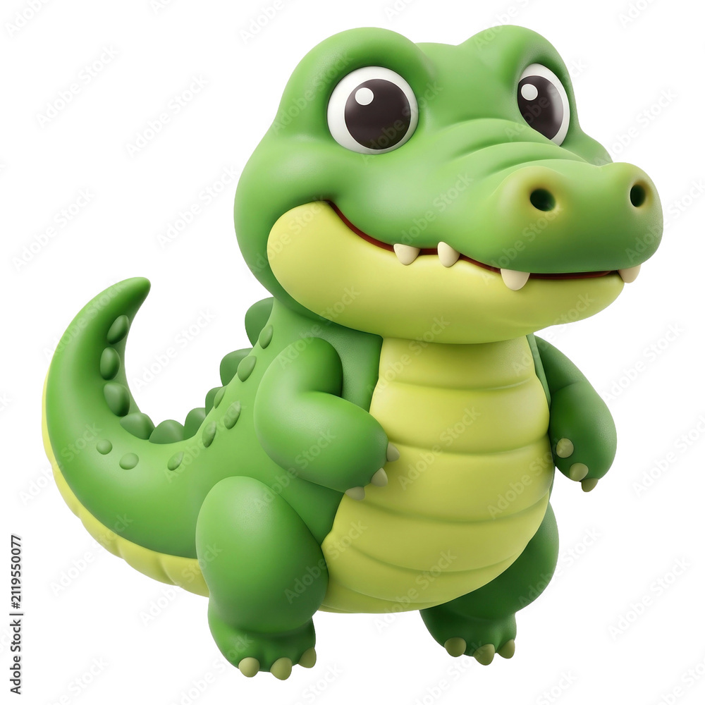 Fototapeta premium Cartoon Crocodile Smiling Adorably for Childrens Content