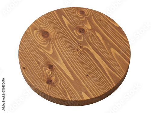 Round wooden cutting board isolated on a white background isolated on transparent background