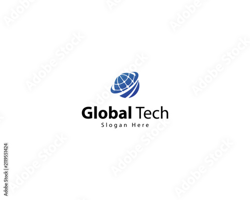 Global technology inspirational logo design. digital creative global idea icon.