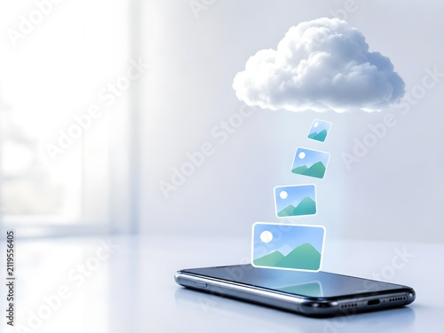 Smartphone Cloud Photo Storage Concept