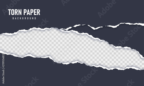Ripped torn paper sheet on transparent background. Vector EPS 10
