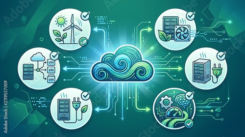 Sustainable cloud computing and green data center technology network