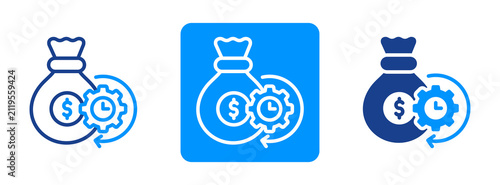 Budget Efficiency Icon In Dual Tone Style