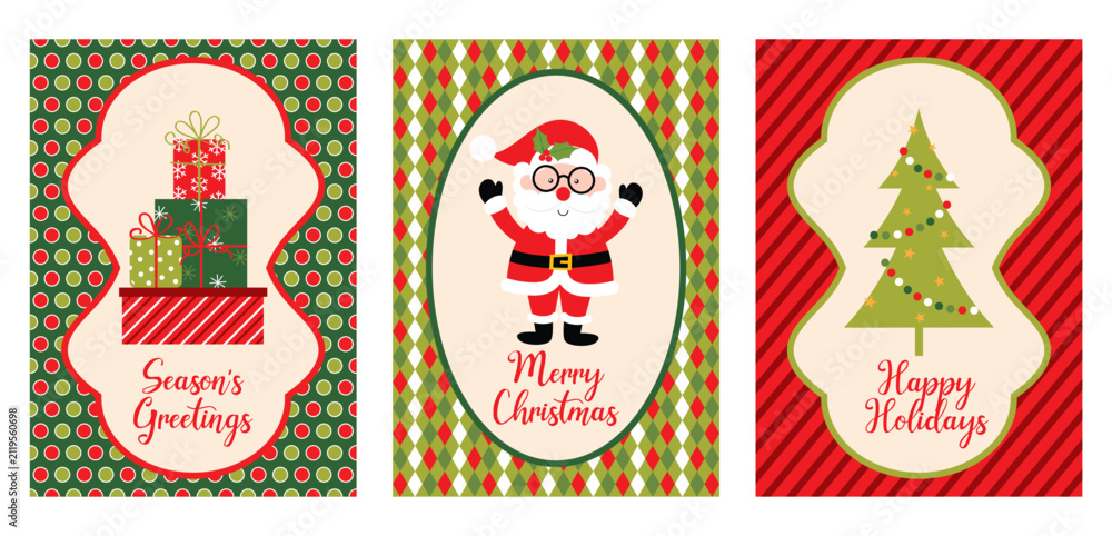 Fototapeta premium christmas greeting card design set