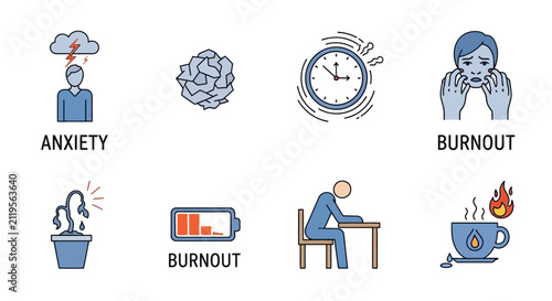 Принти на полотні Burnout concept with stressed person.