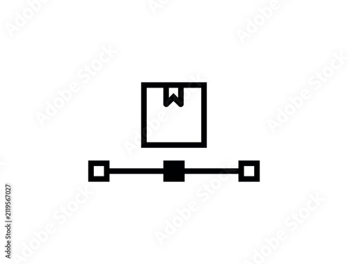 Order Tracking Parcel Icon, Minimal Line Art for Logistics UI