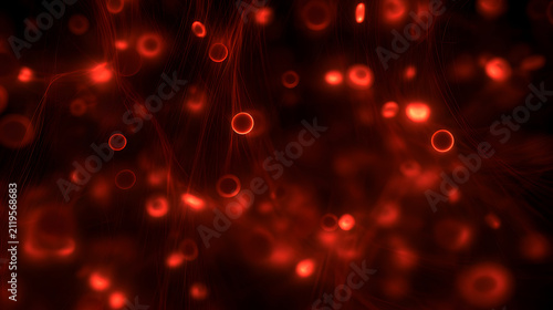 Abstract red blood cells flowing  zoom out illustration