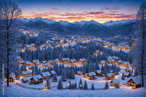 winter landscape with trees and snow