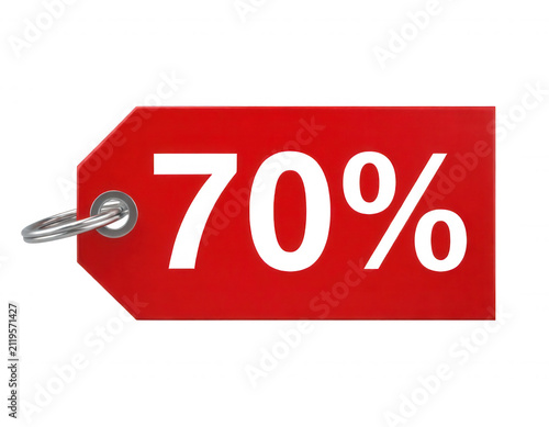 Red Discount Tag 70 Percent Transparent Background