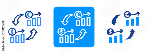 Fotografie Exchange Rate Icon In Dual Tone Style