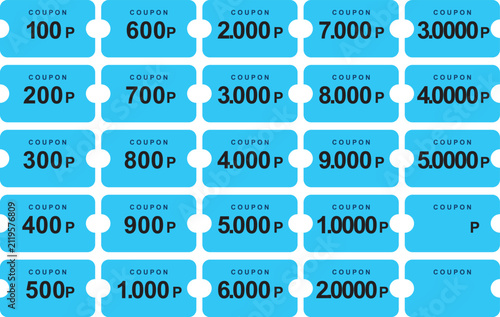 Sky Blue Point Reward Shopping App Ticket Coupon Set