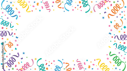 Colorful Confetti Border Frame Celebration Party Background Vector