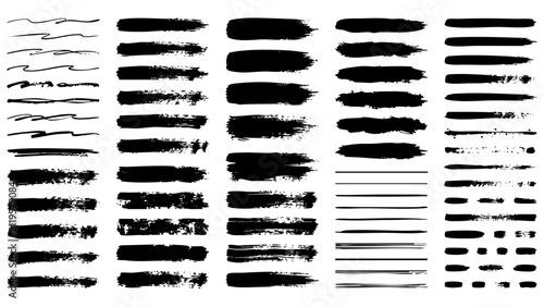 Grunge Brush Stroke Collection Vector for Artistic Design Elements