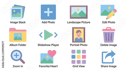 Computer icons for photo editing tools.