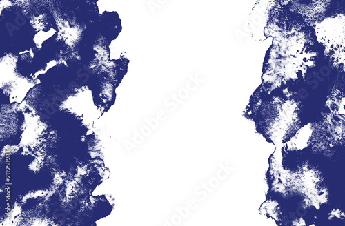 Abstract Slate Blue Watercolor Texture Block with Gritty Distressed Sponge Patterns Organic Ink Wash Splatters and Textured Pigment Stains Isolated