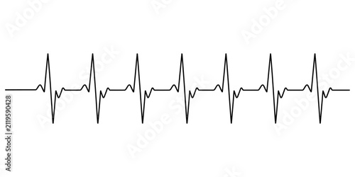 Foto Black heart beat line icon representing a healthy pulse or medical rhythm displa