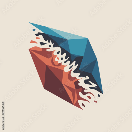 Konstfotografi Colorful geometric crystal formation structure.