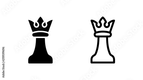 Принти на полотні White chess queen piece vector design with strategy