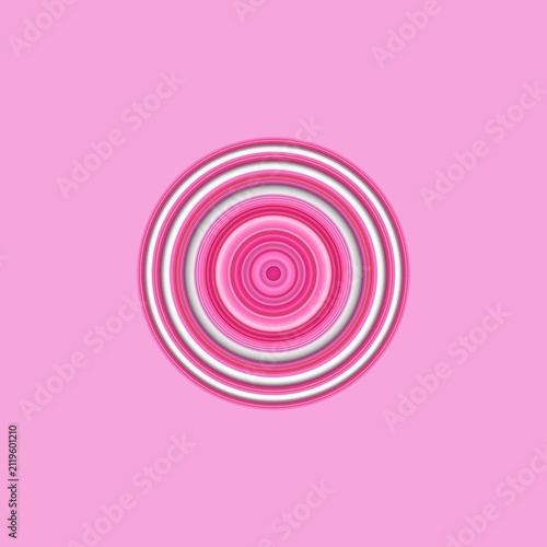 Abstract vibrant pink concentric circle pattern background with a target icon design, created from a real photograph transformed with digital polar coordinates and circular stretch filters in ibisPain