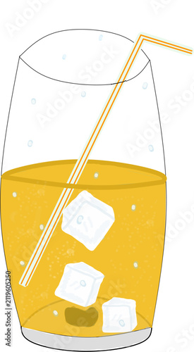 Refreshing Glass of Iced Orange Juice