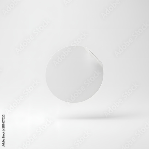 Glossy Sticker Mockup with Realistic Light Reflection on Smooth Surface
