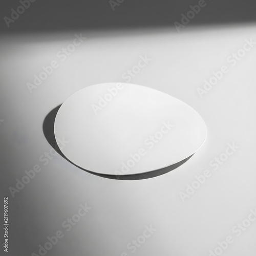 Glossy Sticker Mockup with Realistic Light Reflection on Smooth Surface