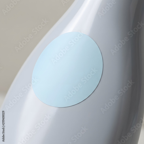 Glossy Sticker Mockup with Realistic Light Reflection on Smooth Surface