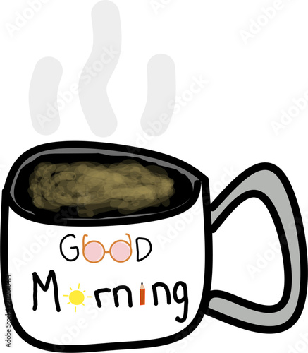 illustration of a cup of coffee with steam
