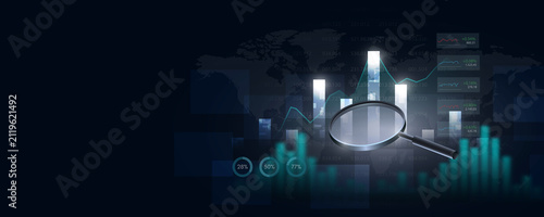 Obraz na plátně background image displaying charts analyzing investment data and market profitab