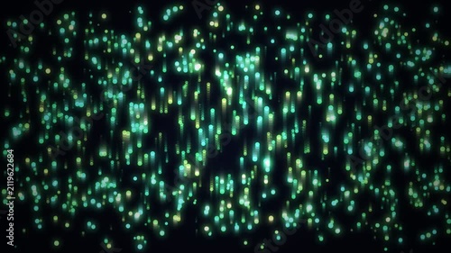 flowing wave abstract animation with green glow