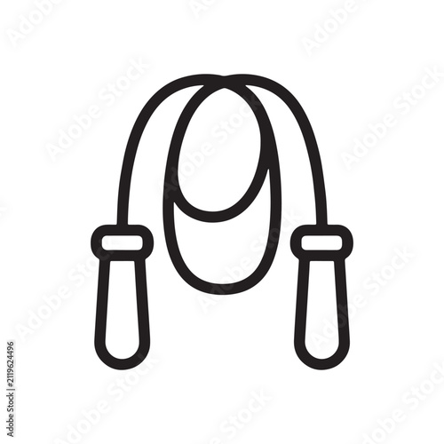 jump rope icon outline black line vector symbol for fitness design