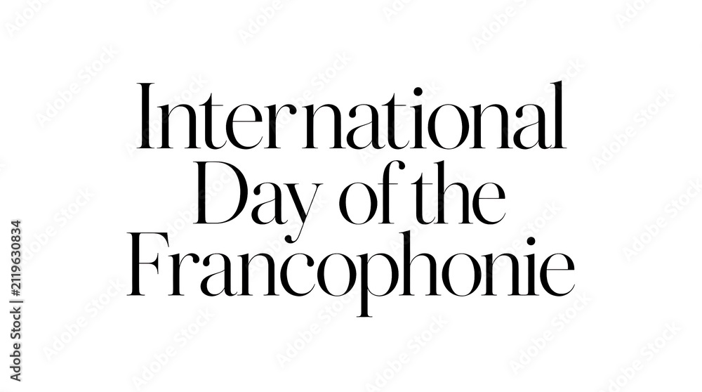 Fototapeta premium Elegant Typography Design Celebrating International Day of the Francophonie